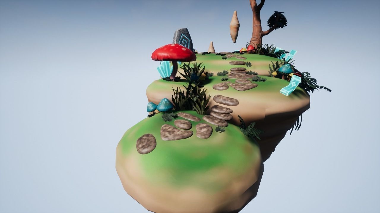 Floating Island 01 Low-poly 3D model_8