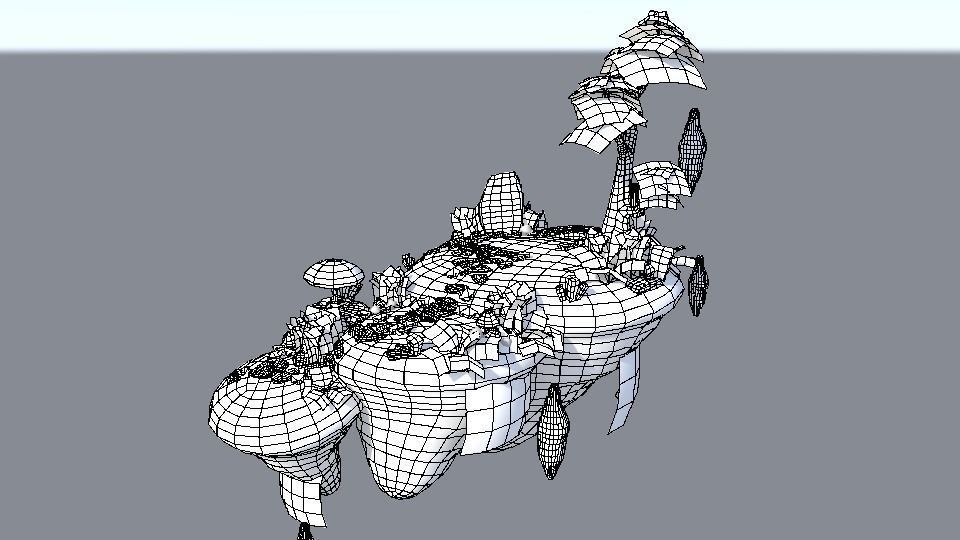 Floating Island 01 Low-poly 3D model_16