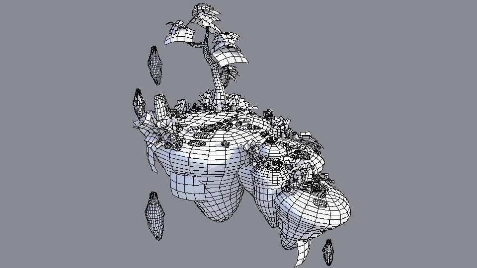 Floating Island 01 Low-poly 3D model_15