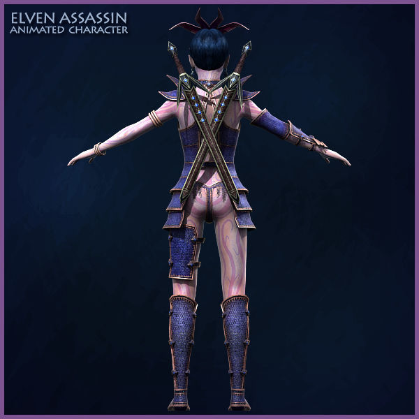 Elven Girls Family Light Version Low-poly 3D model_19