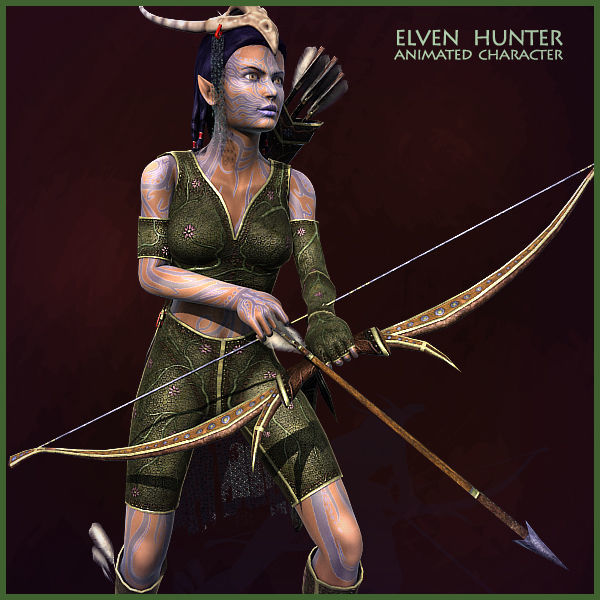 Elven Girls Family Light Version Low-poly 3D model_12