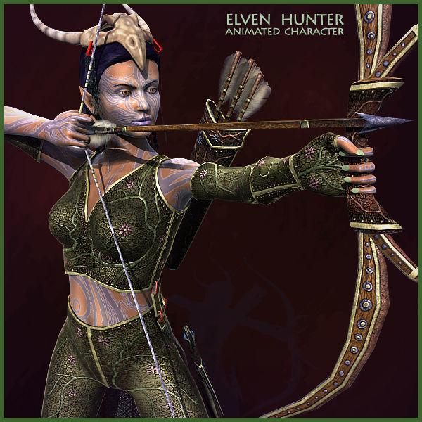 Elven Girls Family Light Version Low-poly 3D model_13