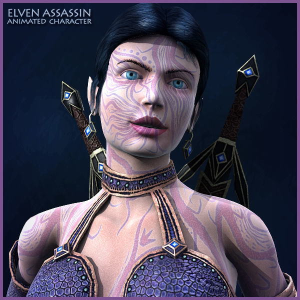 Elven Girls Family Light Version Low-poly 3D model_5