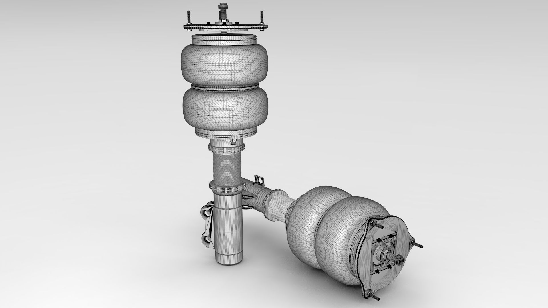 Air Suspension Bag Coilover Low-poly 3D model_2
