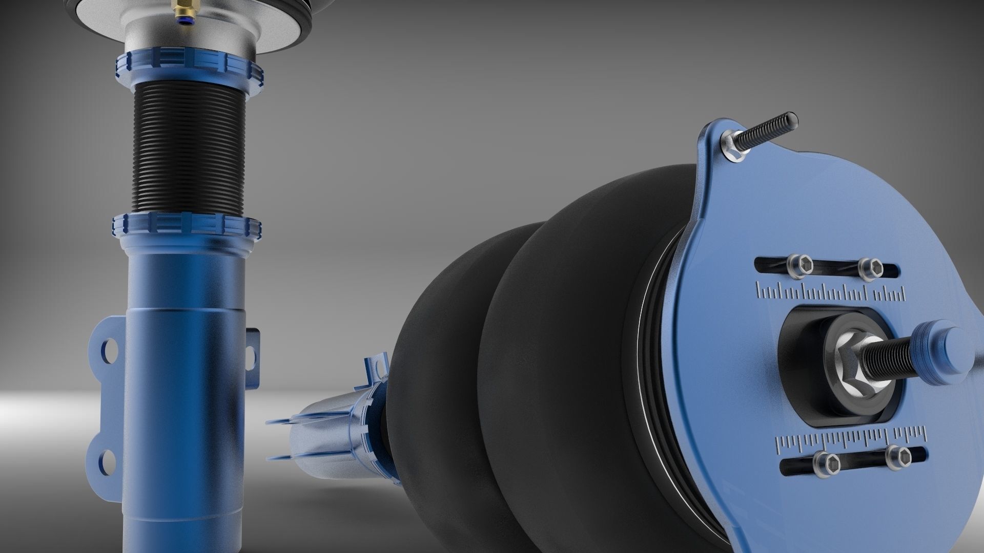 Air Suspension Bag Coilover Low-poly 3D model_3