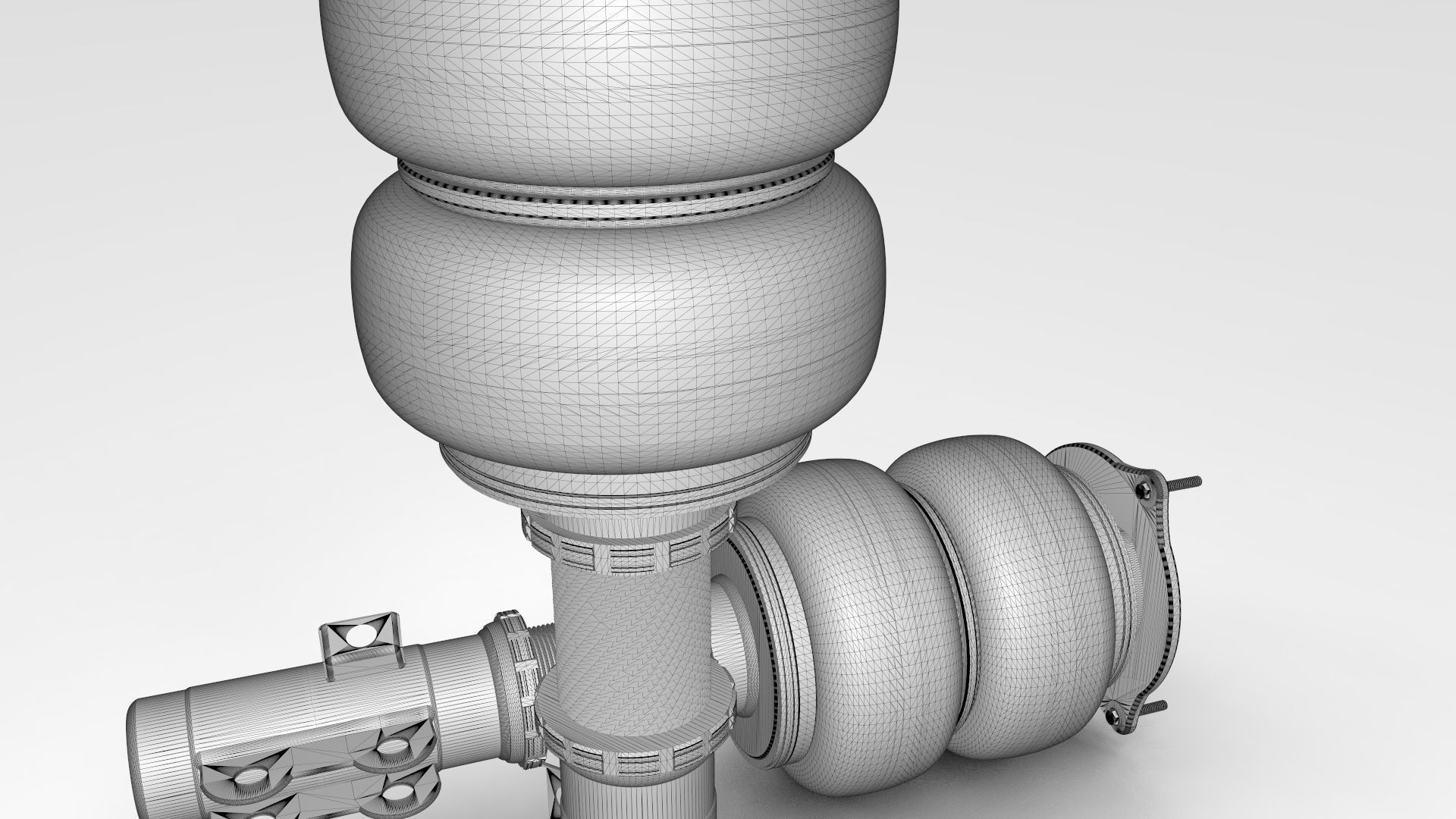 Air Suspension Bag Coilover Low-poly 3D model_4