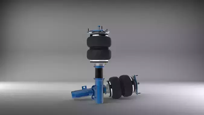 Air Suspension Bag Coilover Low-poly 3D model