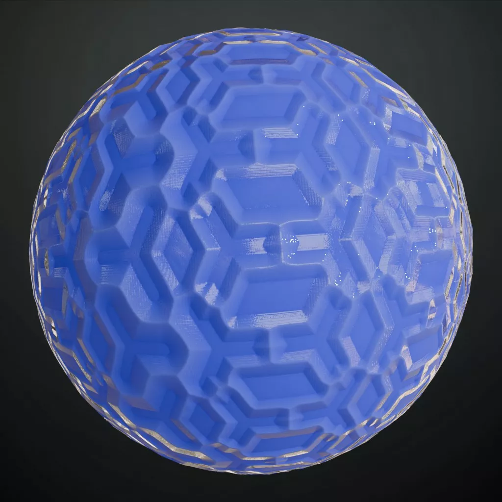 Shiny Blue Plastic Mesh Sci-Fi Polymer PBR Material Seamless Texture