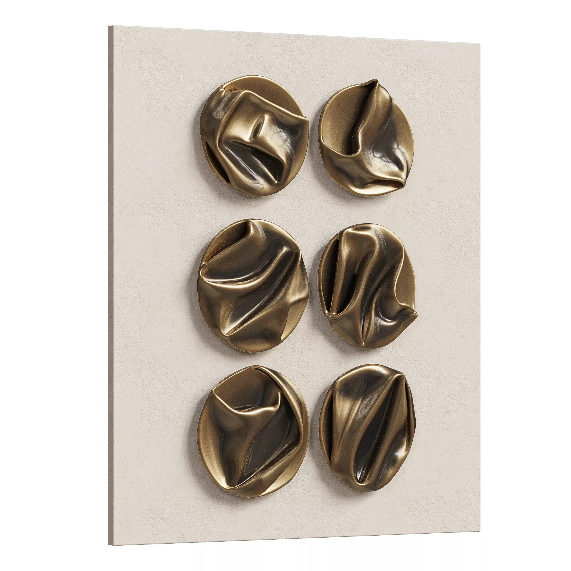 Wall Decor Abstract Folded Round Metal Panel 22 Low-poly 3D model