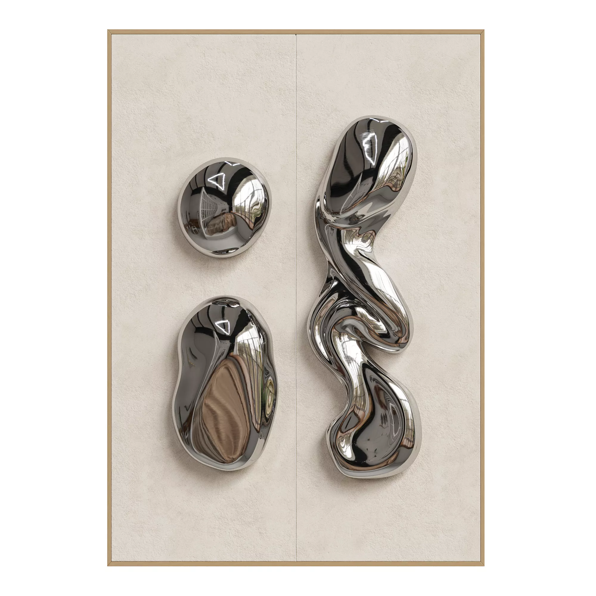Chrome Bubble Wall Decor V15 Low-poly 3D model