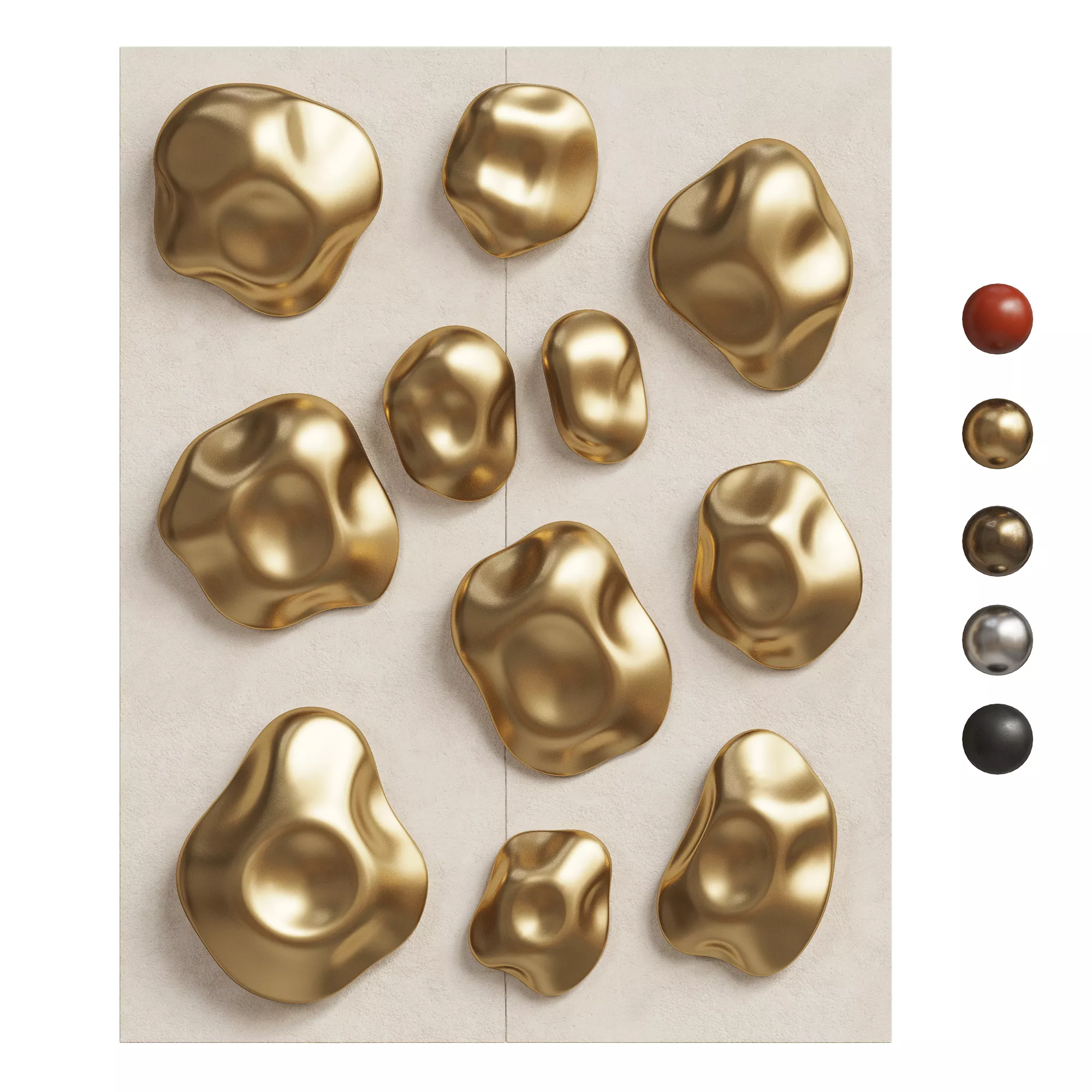 Wall Decor Abstract Gold Blob Low-poly 3D model
