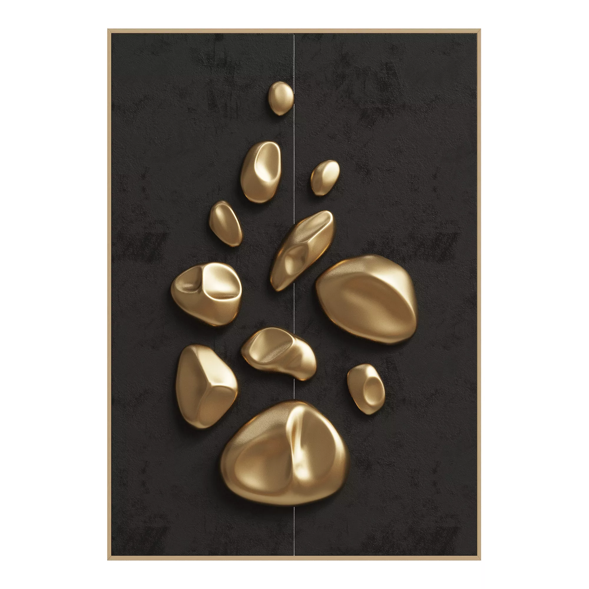 Gold Bubble Wall Decor Low-poly 3D model