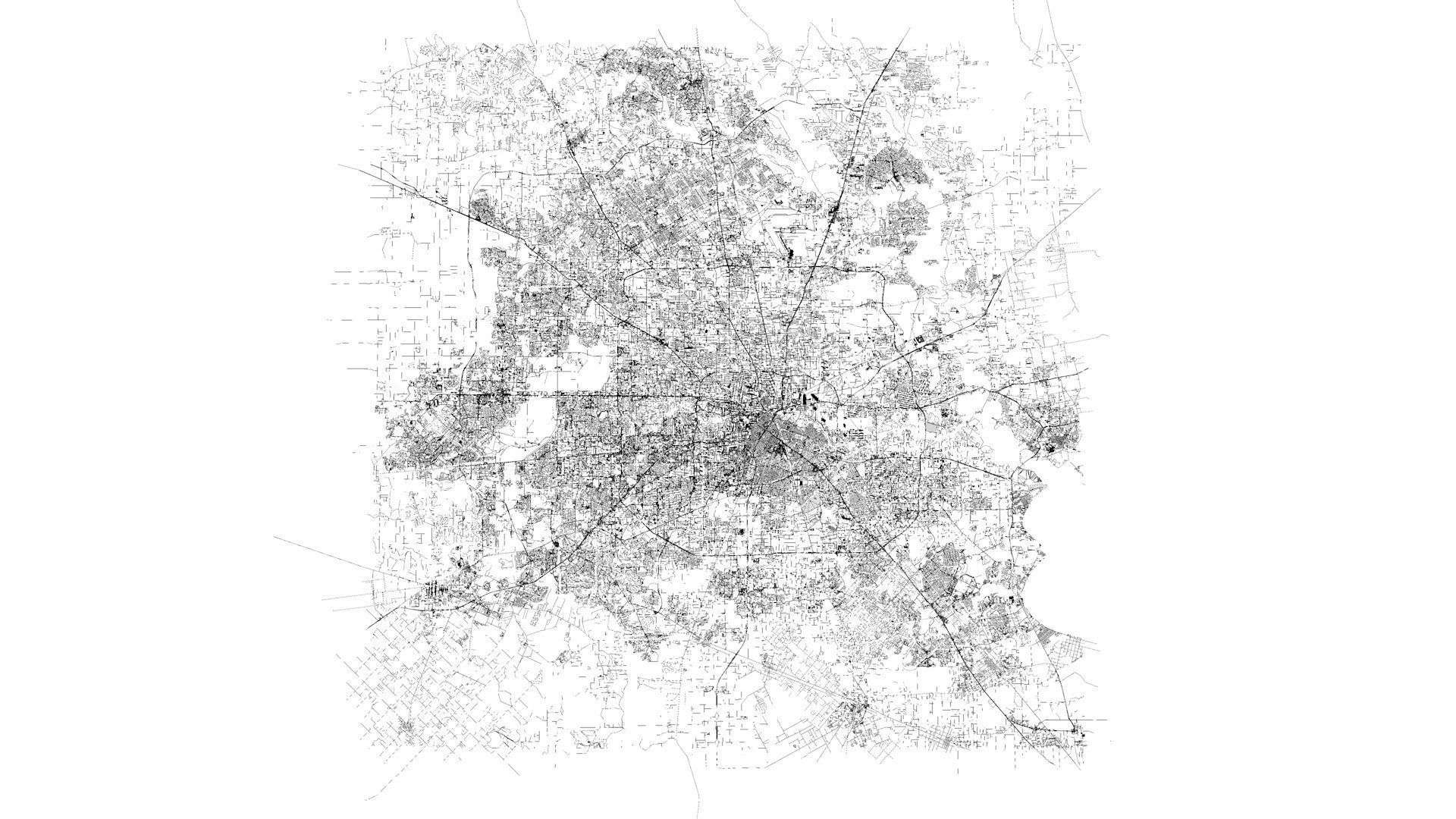 Houston Road Network and Streets 3D model_9