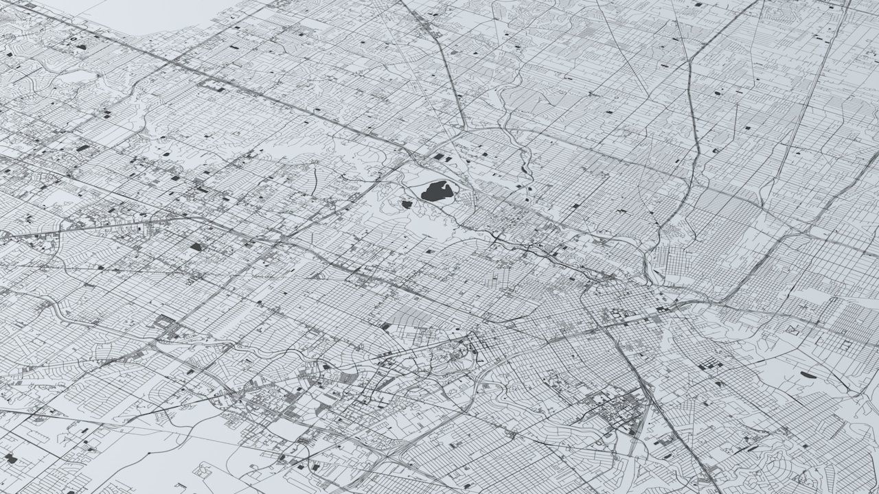 Houston Road Network and Streets 3D model_4