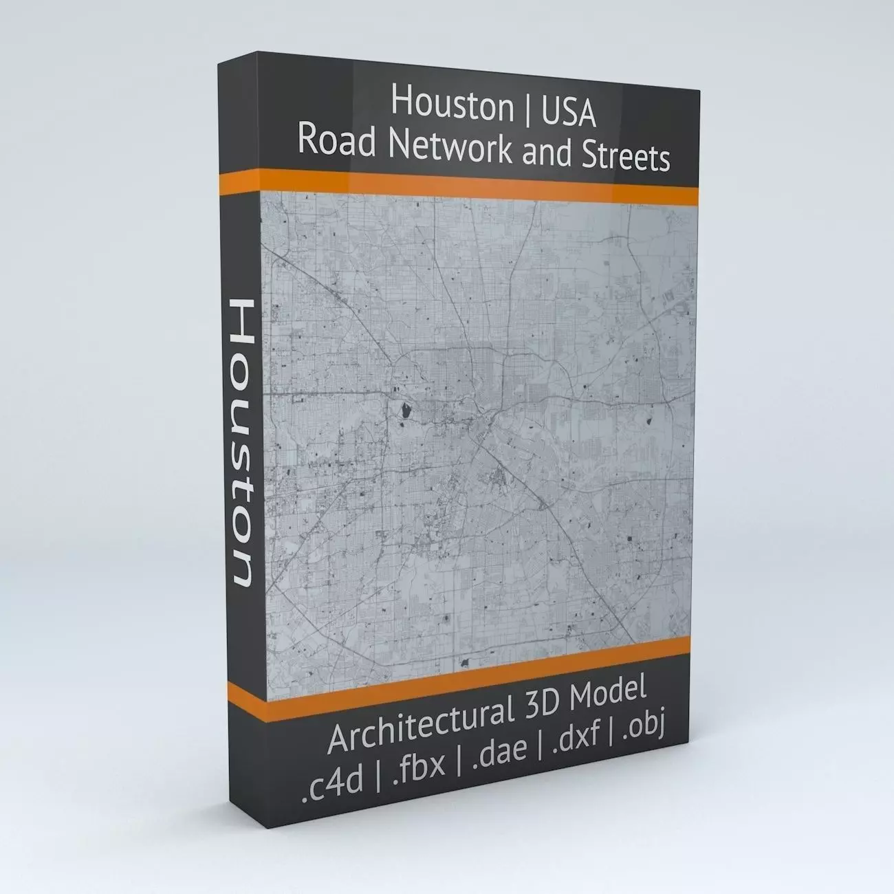 Houston Road Network and Streets 3D model_0