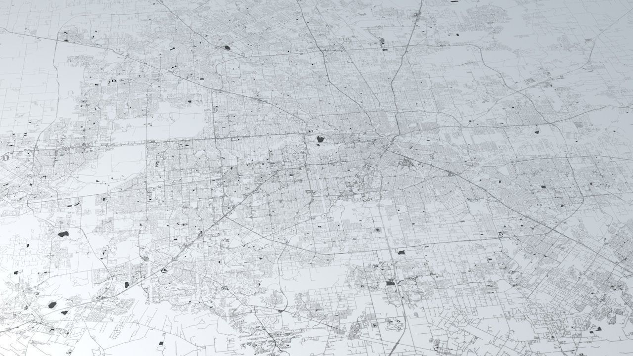 Houston Road Network and Streets 3D model_6