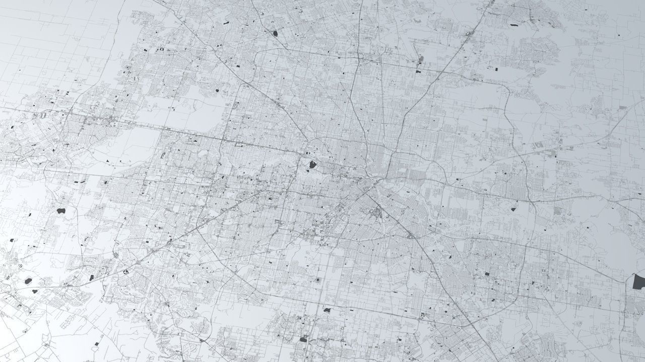 Houston Road Network and Streets 3D model_1