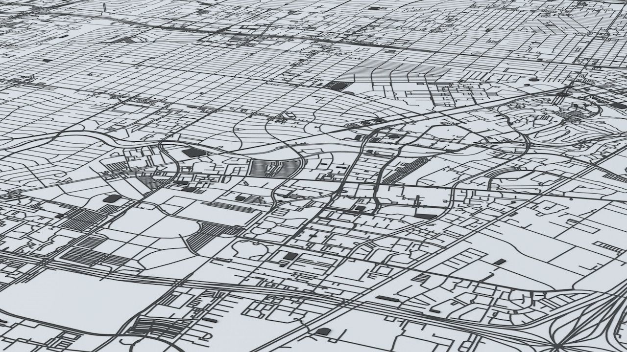 Houston Road Network and Streets 3D model_5