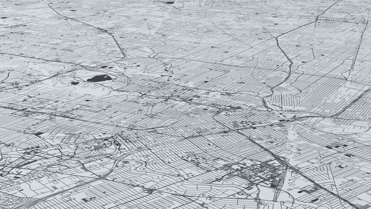 Houston Road Network and Streets 3D model_2