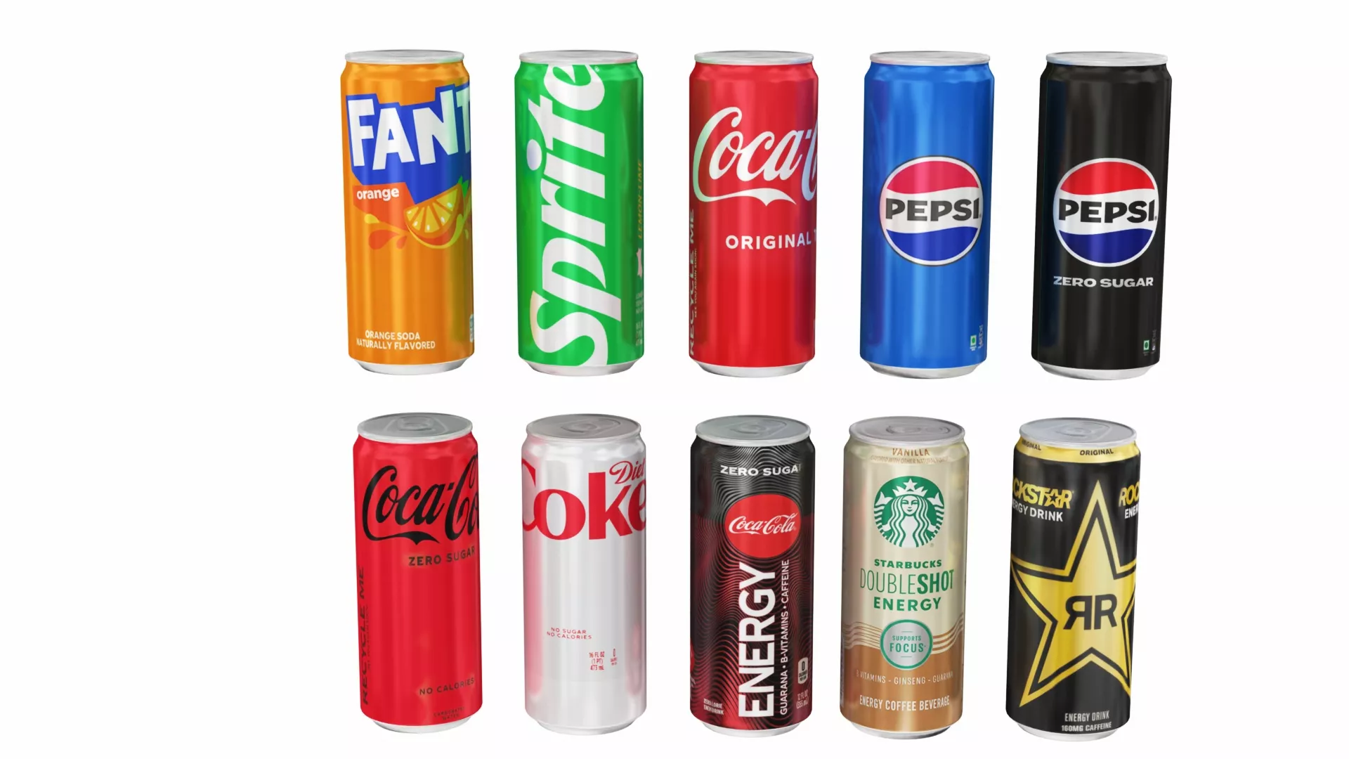 Drink Cans Low-poly 3D model