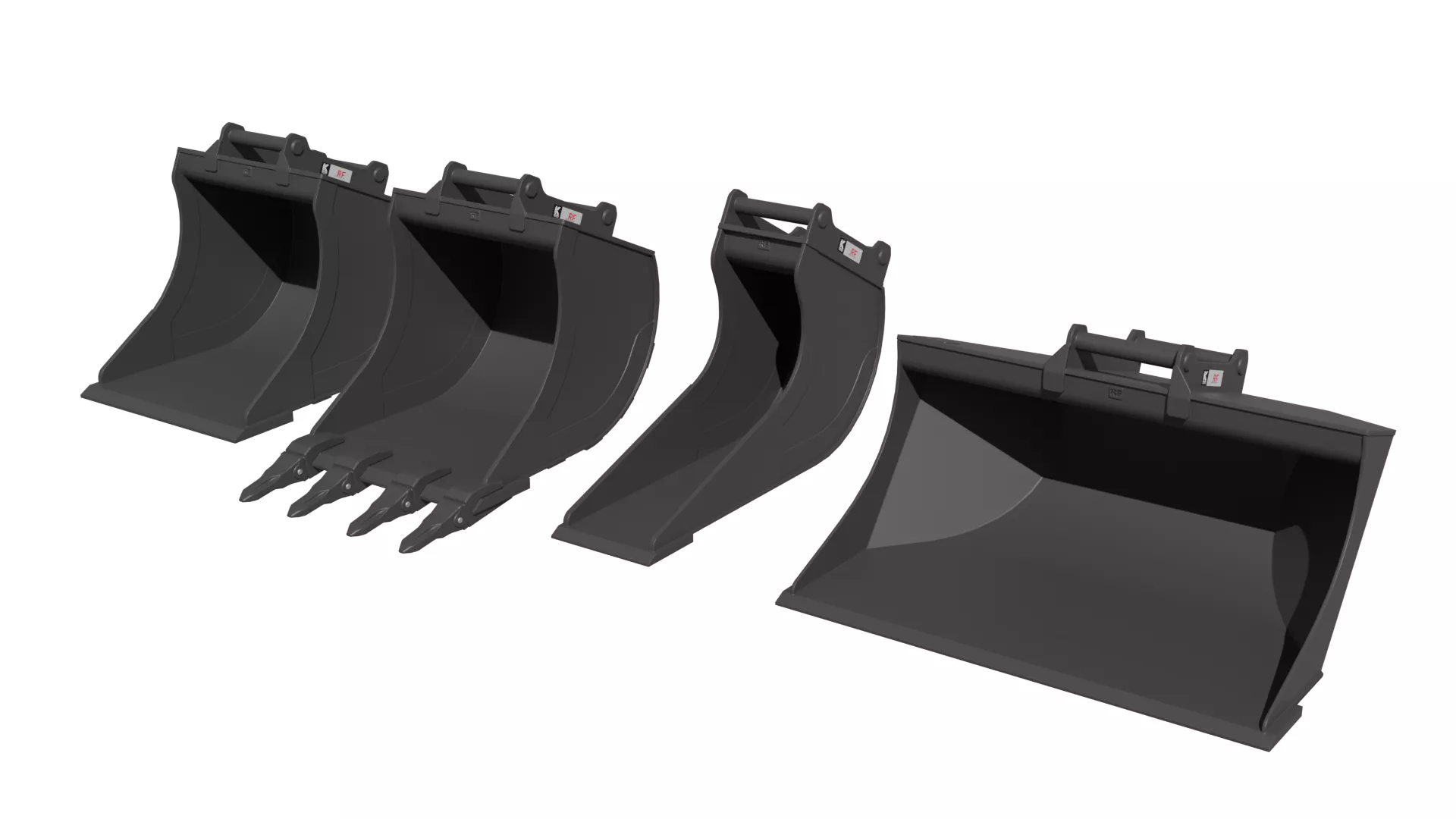 RF System buckets Low-poly 3D model