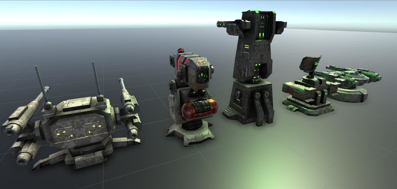 Complete Turret Low-poly 3D model_5