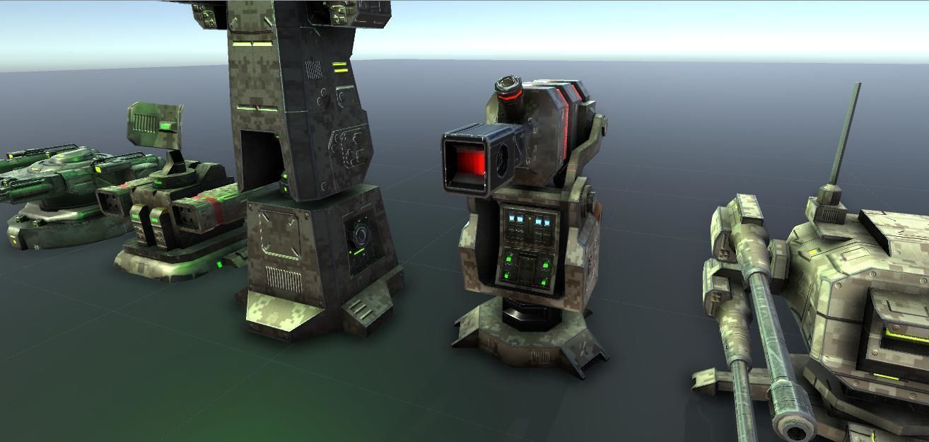 Complete Turret Low-poly 3D model_3