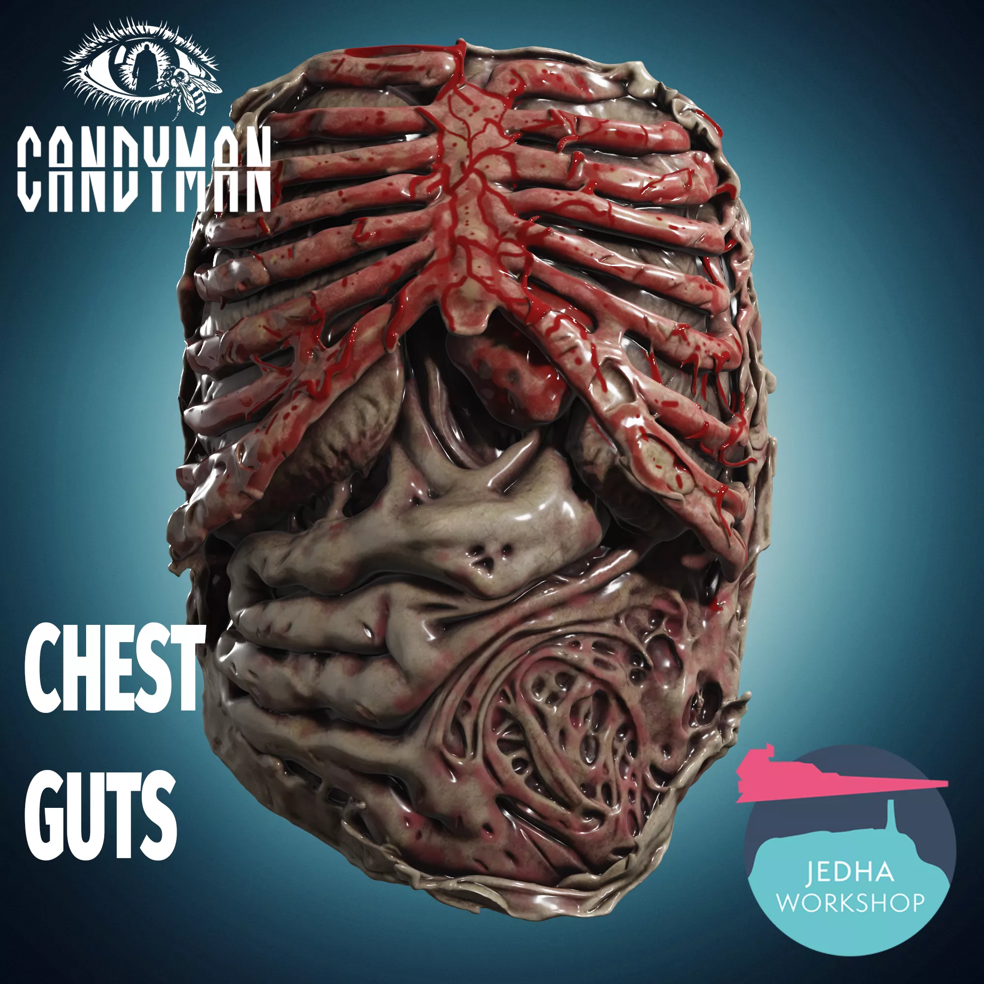 Candyman Open Chest Guts 3D Print Files Prosthetic Candyman 1992 3D print model