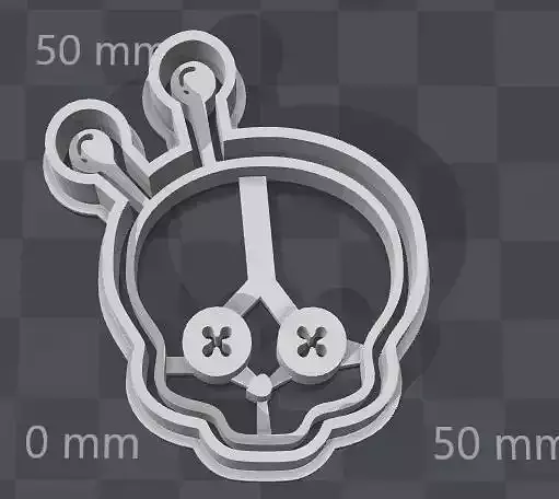 Monster High SKULLETTE cookie cutter of Hoodude Voodoo 3D print model