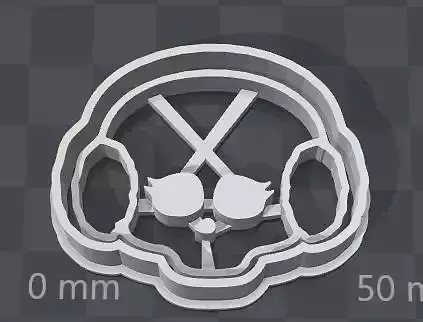 Monster High SKULLETTE cookie cutter of Abbey Bonimable 3D print model