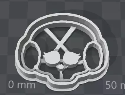 Monster High SKULLETTE cookie cutter of Abbey Bonimable 3D print model_0