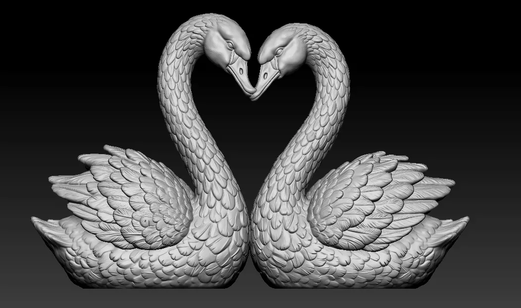 two love swan unique model 3D print model