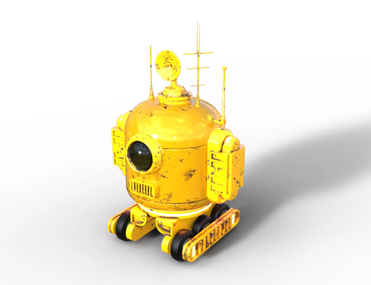 AAA Sci-Fi Weathered Scout Robot Free low-poly 3D model