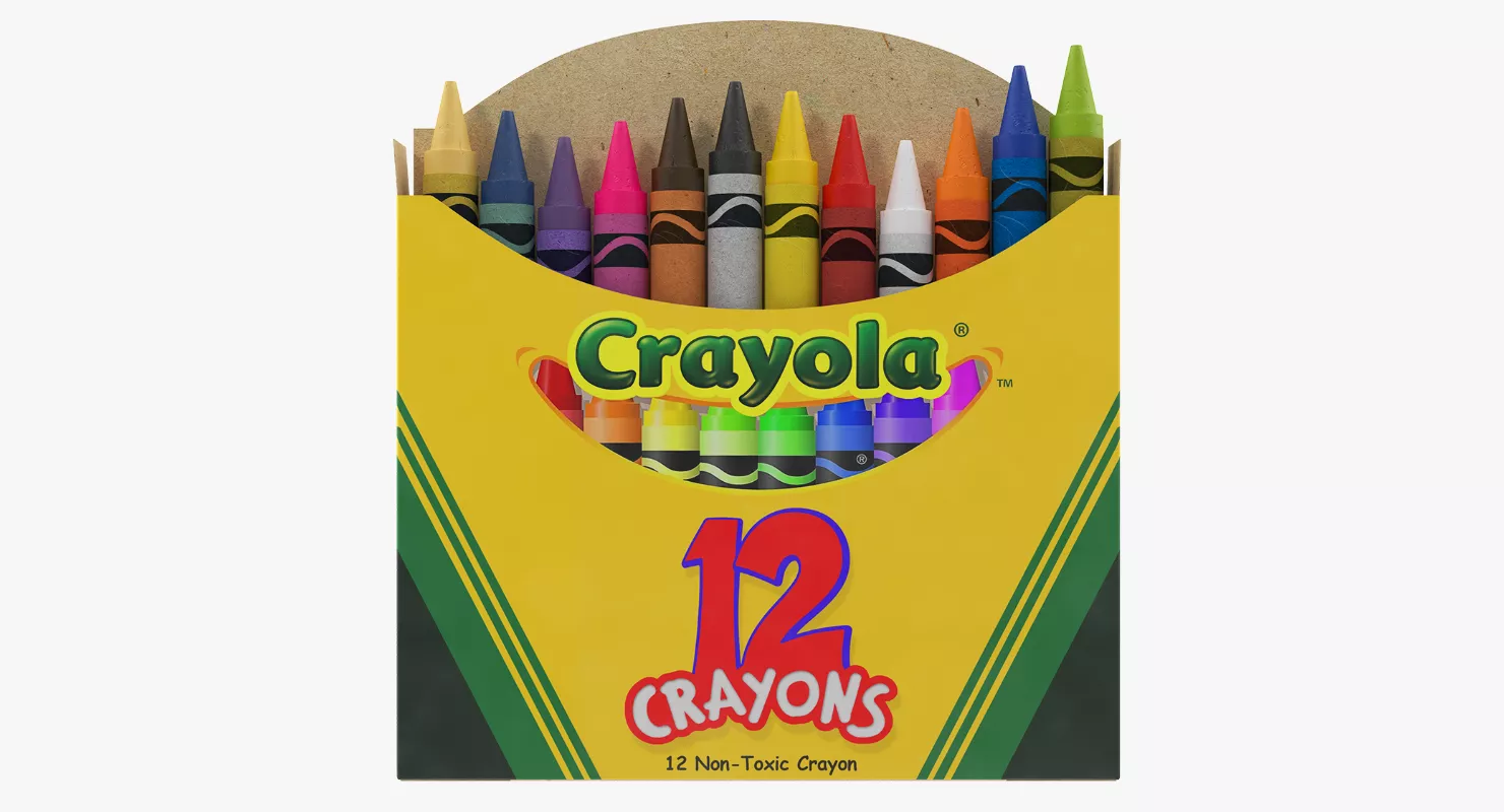 Opened Crayons Box 12 Count 3D model