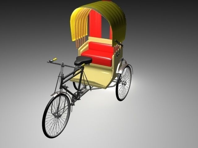 Rickshaw with seat 3D model_12