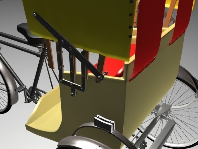 Rickshaw with seat 3D model_8
