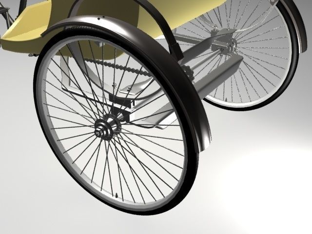 Rickshaw with seat 3D model_7