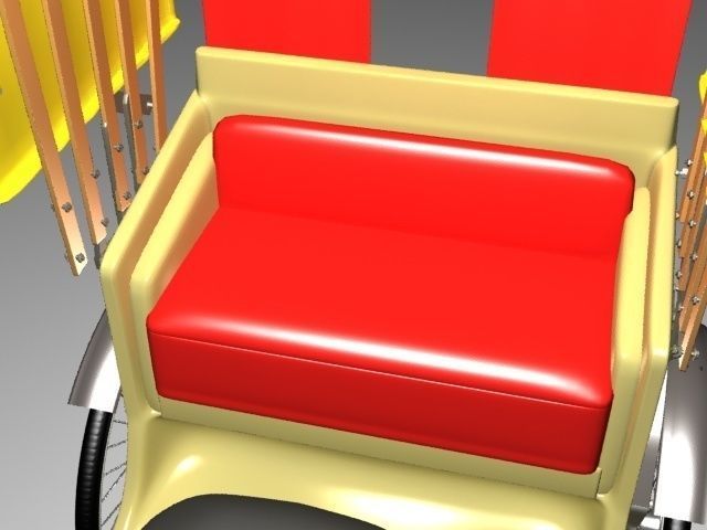 Rickshaw with seat 3D model_10