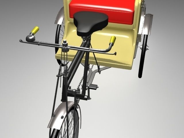 Rickshaw with seat 3D model_11
