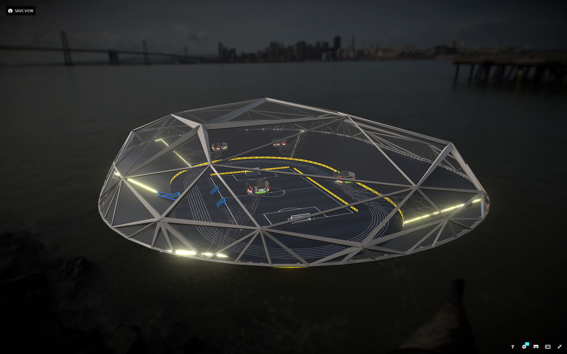 Glow Stadium PBR Low-poly 3D model_3