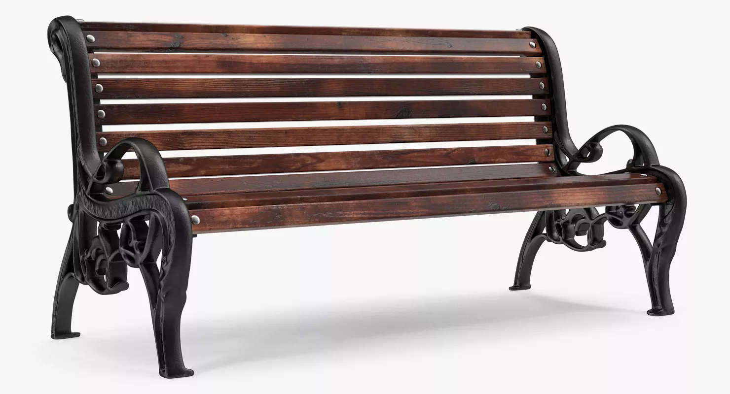 Antique Park Bench 3D model
