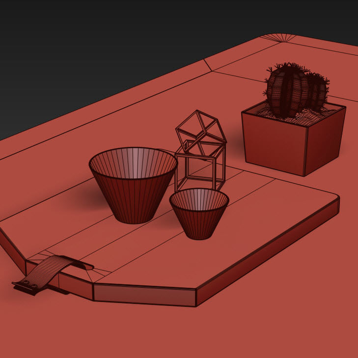 Kure Erik Dining Table Ash Wood 3D model_5