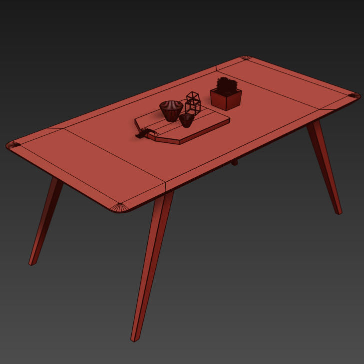 Kure Erik Dining Table Ash Wood 3D model_6