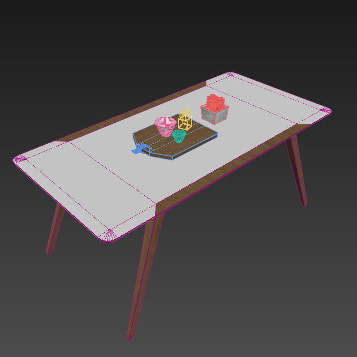 Kure Erik Dining Table Ash Wood 3D model_7