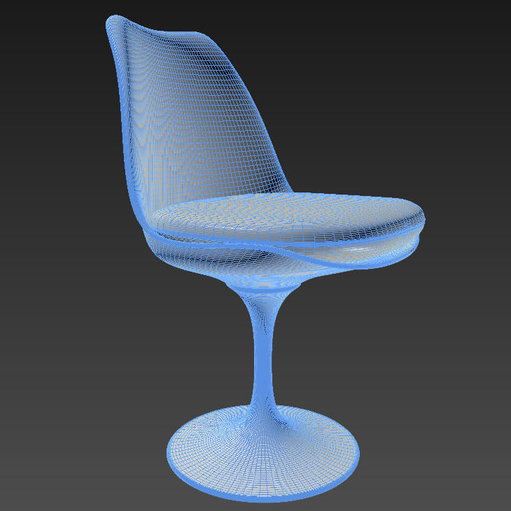 Oval Tulip Table Calacatta set 1980mm 3D model_9