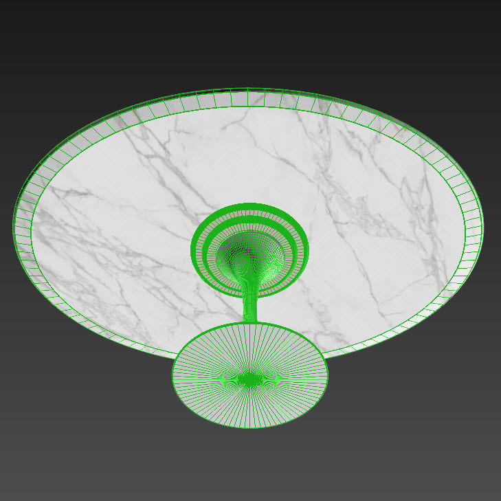 Oval Tulip Table Calacatta set 1980mm 3D model_8