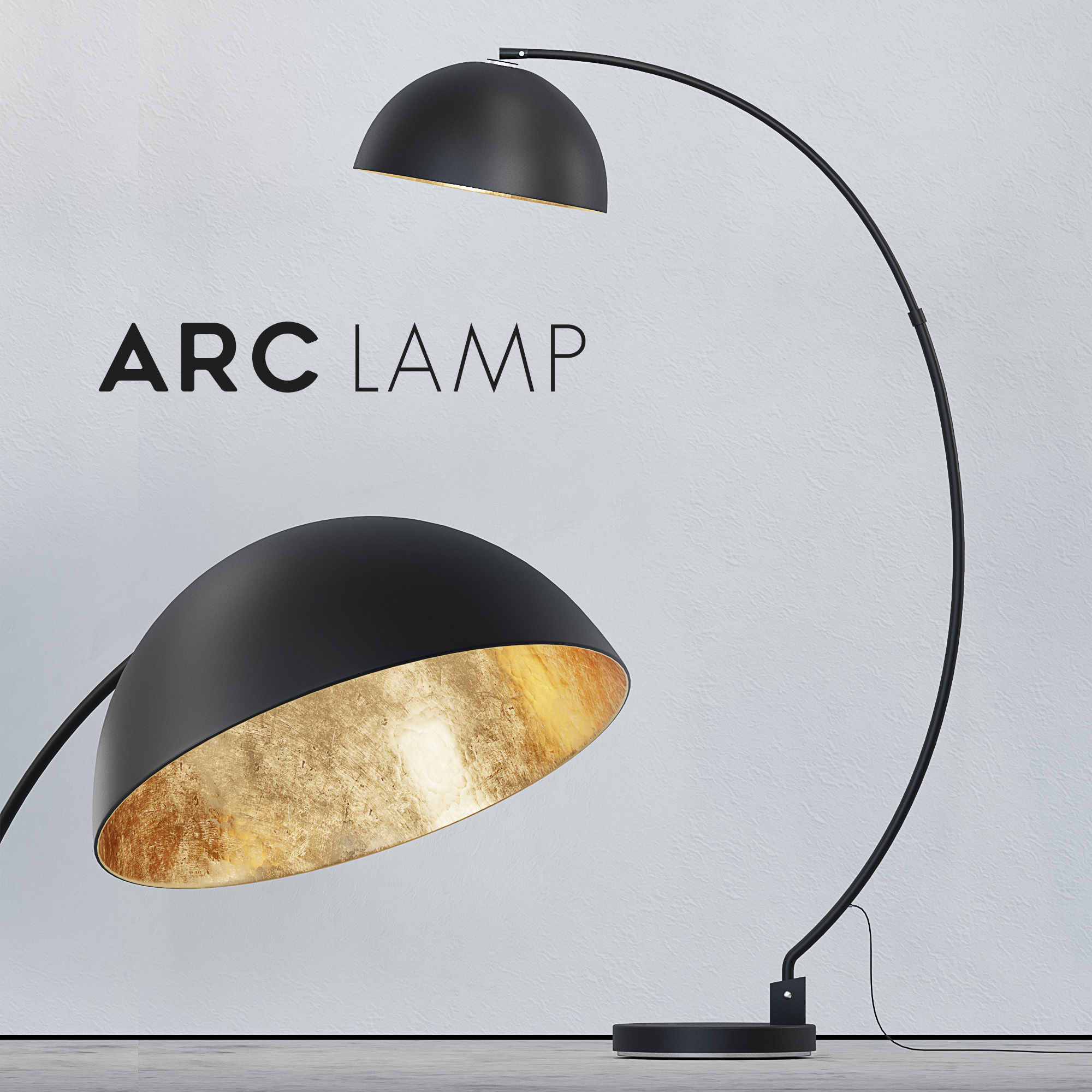 The Arc Black Floor Lamp 3D model_1