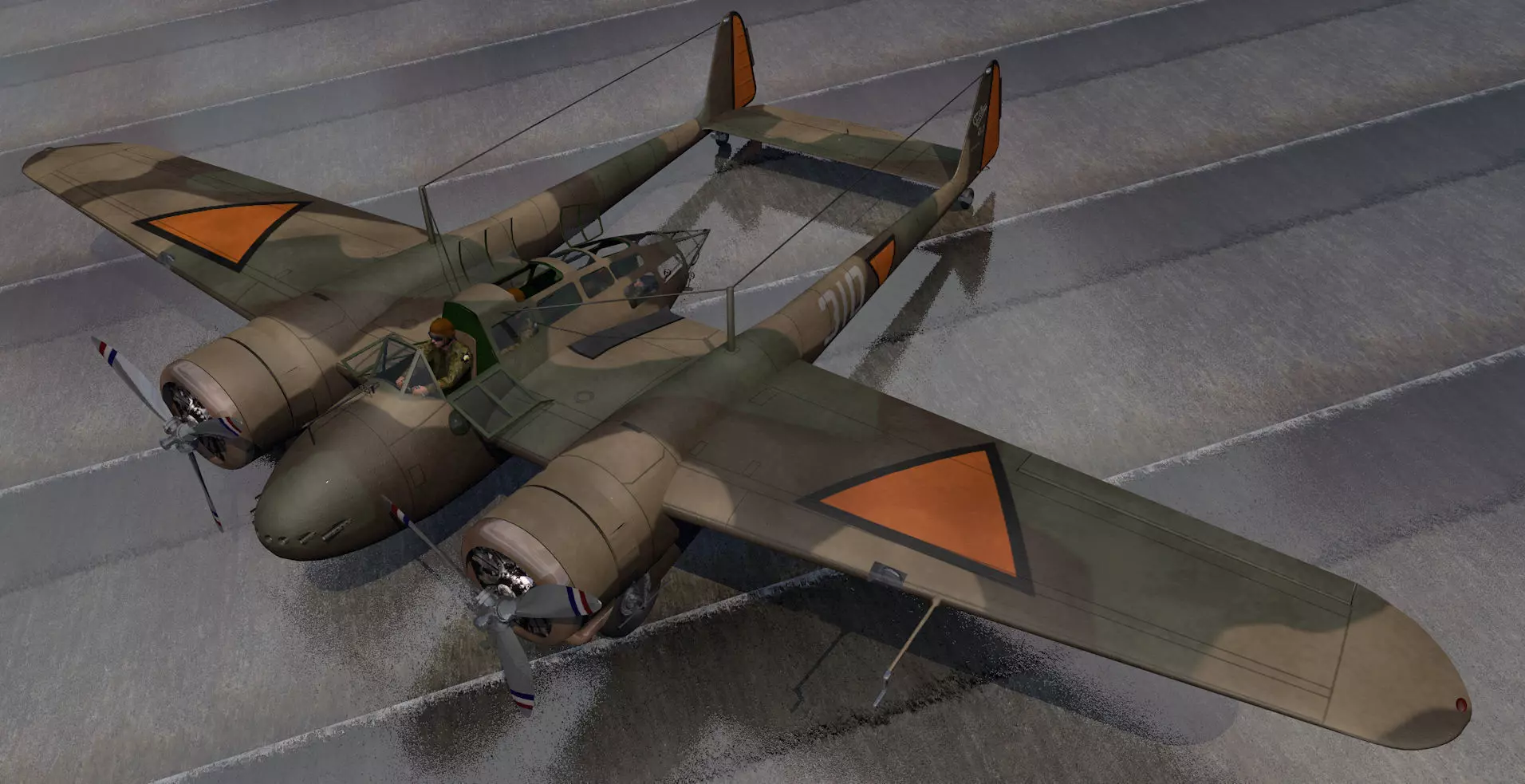 Fokker G-1 Faucher 3D model