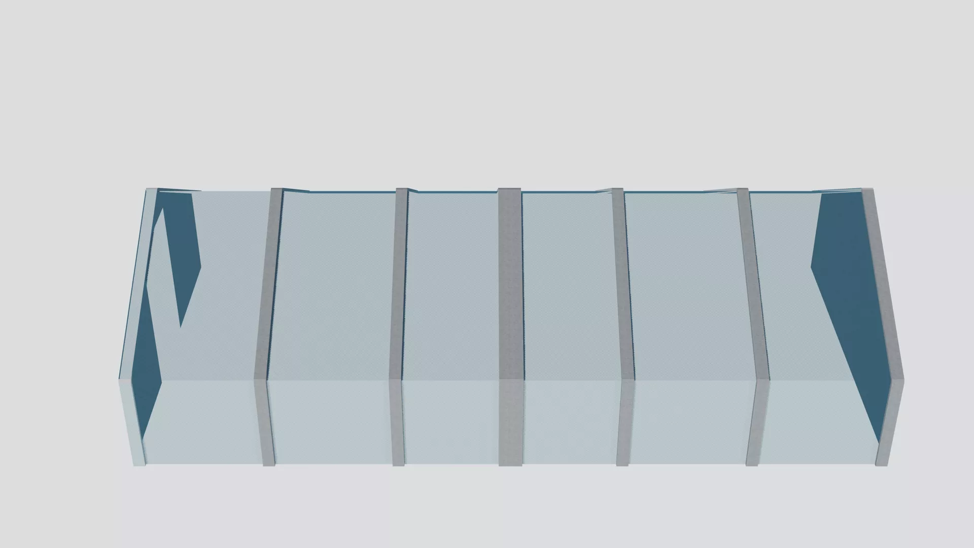 Glass Greenhouse Gable Multi-Bay Growing Structure 3D Model 3D model