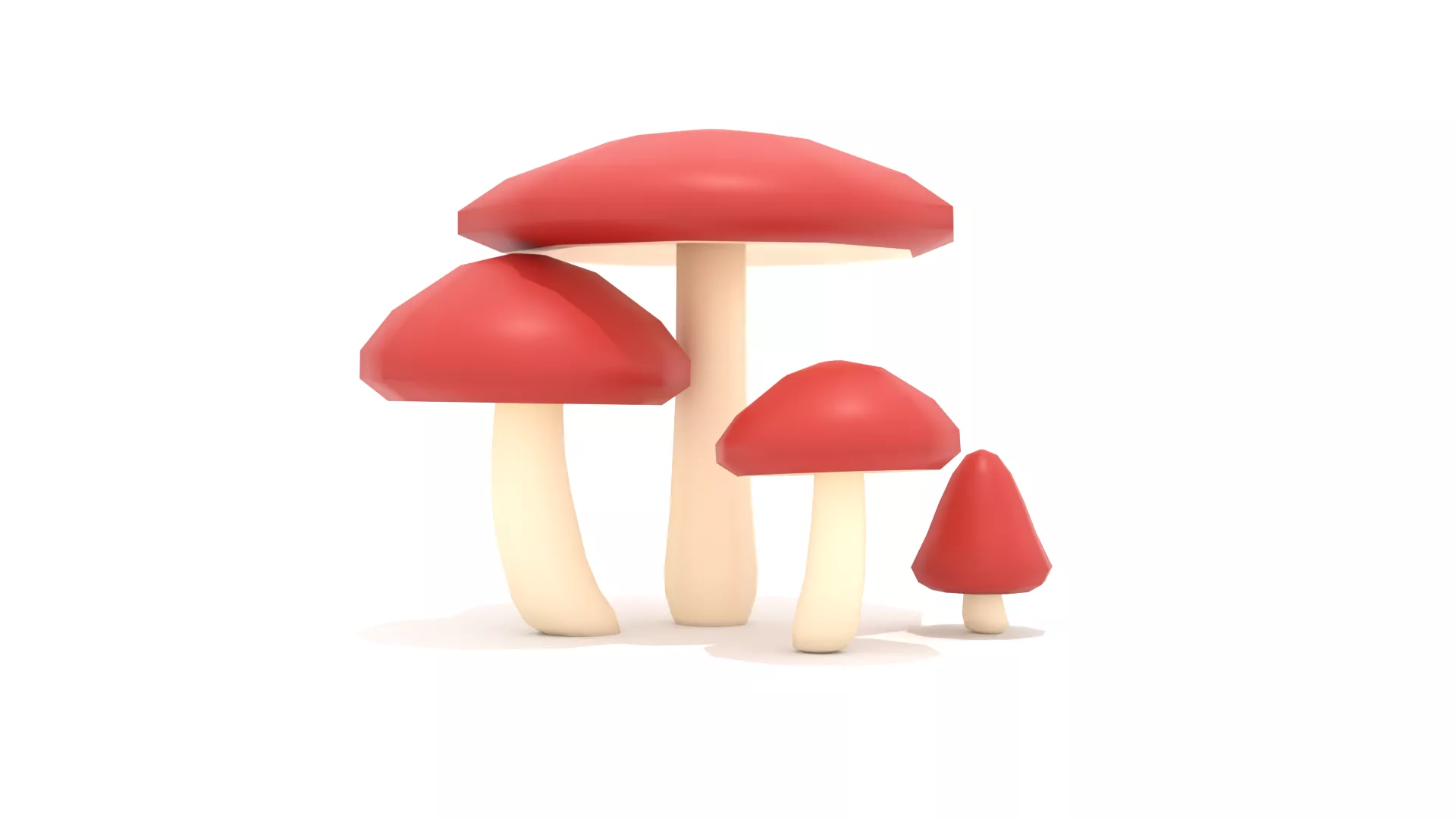 3D model Stylized Low Poly Mushroom Pack - Game Ready 3D model VR / AR ...